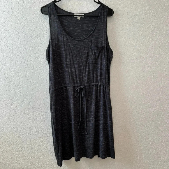 Olive Oak Womens Mini Tank Dress Gray Sleeveless Scoop Neck Drawstring - Picture 6 of 7